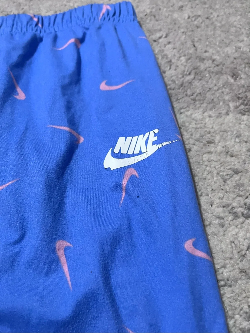 Nike Blue Leggings with Swoosh Print